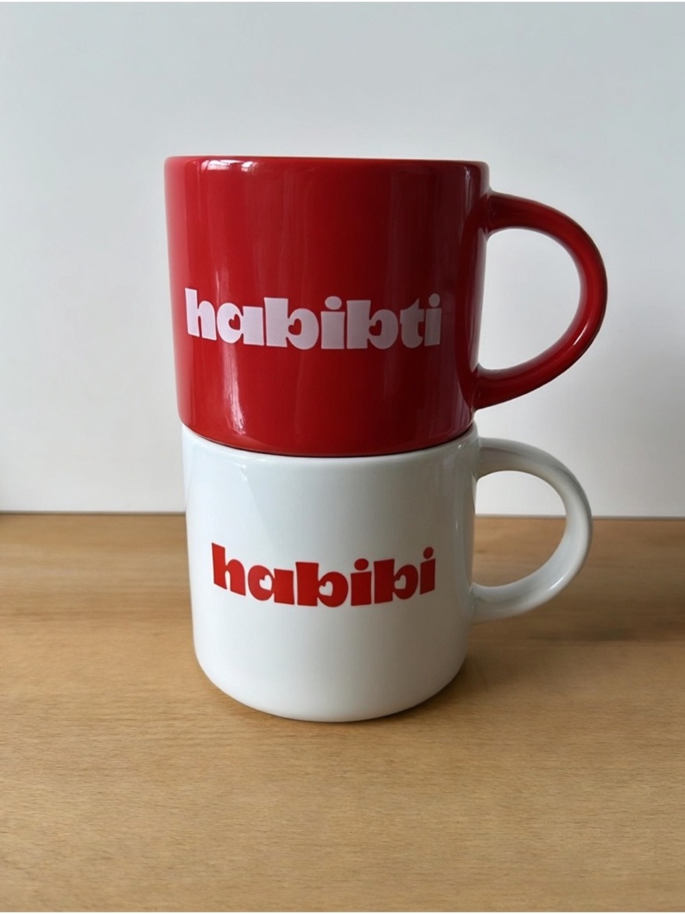 Habibi / Habibti Stackable Ceramic Mug Pair